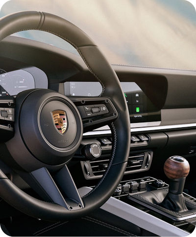 Porsche steering wheel and manual gear selector